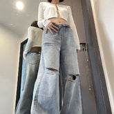 Vintage Baggy Knie zerrissene Jeans